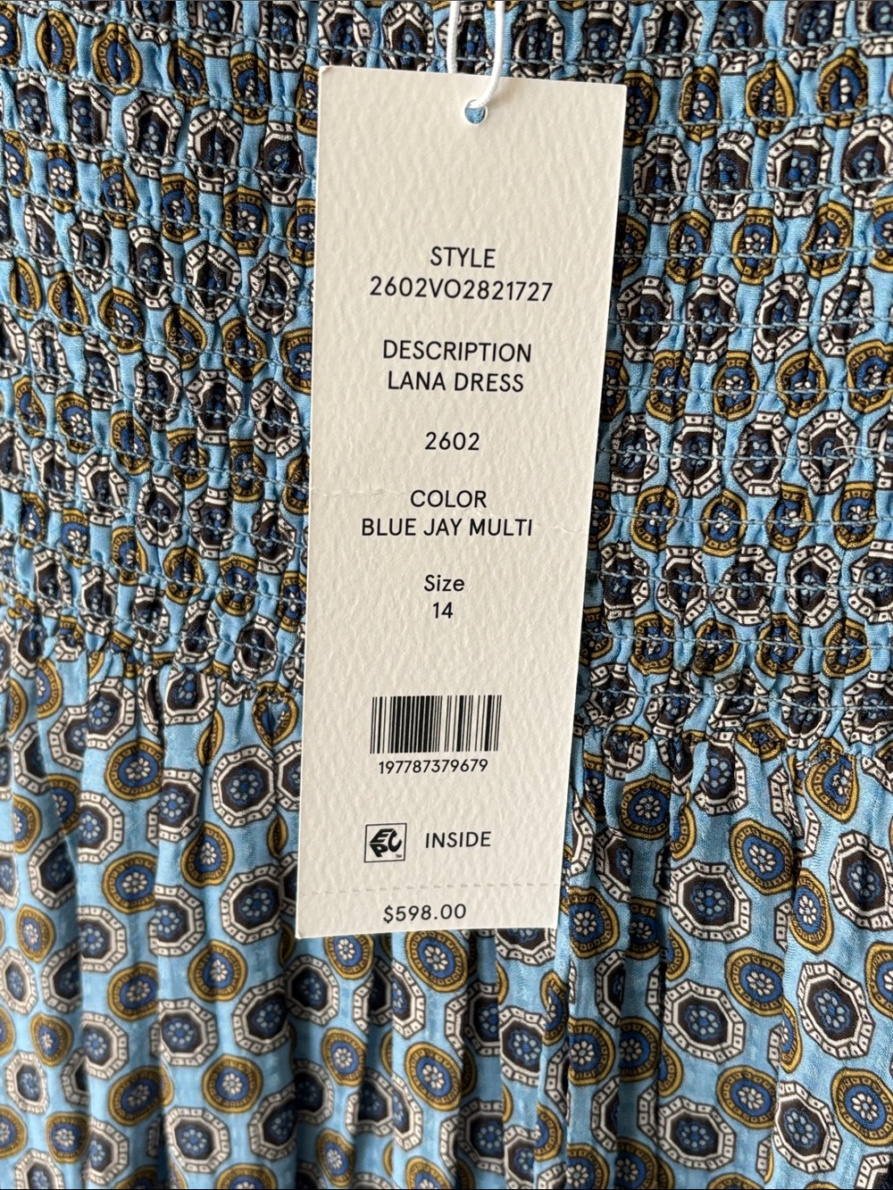 Veronica Beard Dress in Blue Jay Multi- size 14 - Picture 4 of 6
